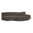 Bowery Hill Contemporary Brown Boucle Fabric Modular Sectional