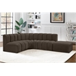 Bowery Hill Contemporary Brown Boucle Fabric Modular Sectional