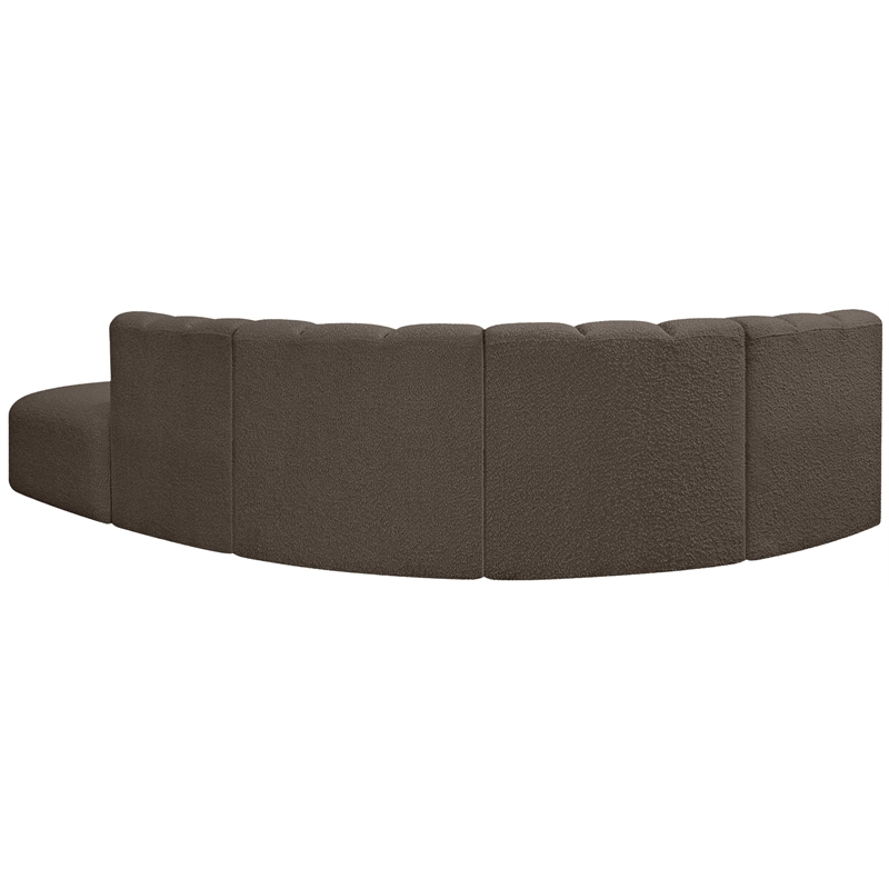 Bowery Hill Contemporary Brown Boucle Fabric Modular Sectional