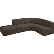 Bowery Hill Contemporary Brown Boucle Fabric Modular Sectional