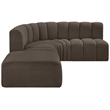 Bowery Hill Contemporary Brown Boucle Fabric Modular Sectional