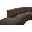 Bowery Hill Contemporary Brown Boucle Fabric Modular Sectional