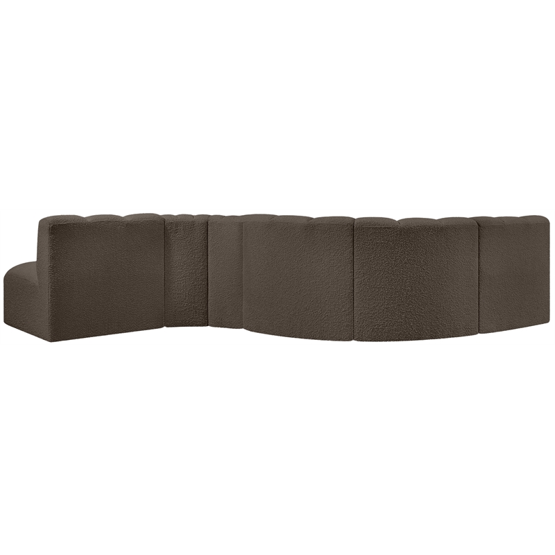 Bowery Hill Contemporary Brown Boucle Fabric Modular Sectional