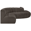 Bowery Hill Contemporary Brown Boucle Fabric Modular Sectional
