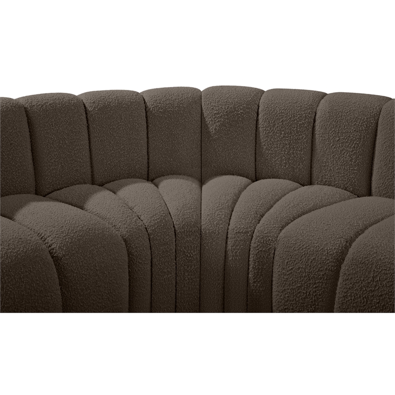 Bowery Hill Contemporary Brown Boucle Fabric Modular Sectional