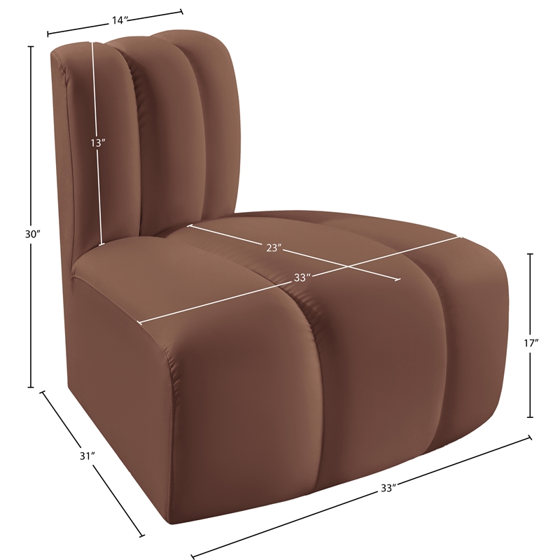 Bowery Hill Contemporary Cognac Vegan Leather Reverse Corner