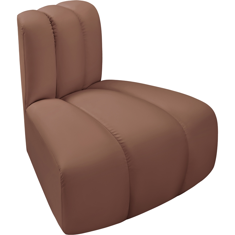 Bowery Hill Contemporary Cognac Vegan Leather Reverse Corner
