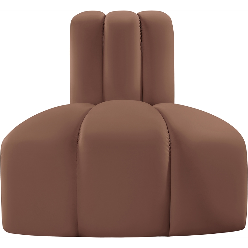 Bowery Hill Contemporary Cognac Vegan Leather Reverse Corner