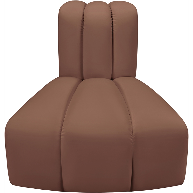 Bowery Hill Contemporary Cognac Vegan Leather Reverse Corner
