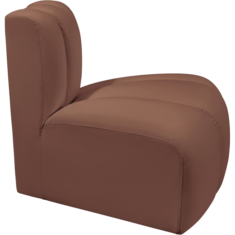 Bowery Hill Contemporary Cognac Vegan Leather Reverse Corner
