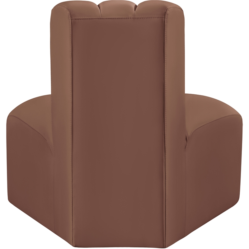 Bowery Hill Contemporary Cognac Vegan Leather Reverse Corner