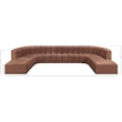 Bowery Hill Contemporary Cognac Vegan Leather Modular Sectional