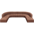 Bowery Hill Contemporary Cognac Vegan Leather Modular Sectional