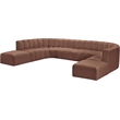 Bowery Hill Contemporary Cognac Vegan Leather Modular Sectional