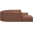 Bowery Hill Contemporary Cognac Vegan Leather Modular Sectional