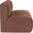 Bowery Hill Contemporary Cognac Vegan Leather Modular Sectional