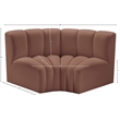 Bowery Hill Contemporary Cognac Vegan Leather Modular Sectional