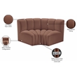Bowery Hill Contemporary Cognac Vegan Leather Modular Sectional