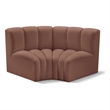 Bowery Hill Contemporary Cognac Vegan Leather Modular Sectional