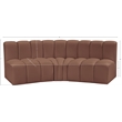 Bowery Hill Contemporary Cognac Vegan Leather Modular Sectional