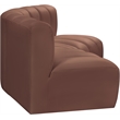 Bowery Hill Contemporary Cognac Vegan Leather Modular Sectional