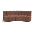 Bowery Hill Contemporary Cognac Vegan Leather Modular Sectional