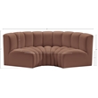 Bowery Hill Contemporary Cognac Vegan Leather Modular Sectional