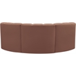 Bowery Hill Contemporary Cognac Vegan Leather Modular Sectional