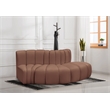 Bowery Hill Contemporary Cognac Vegan Leather Modular Sectional