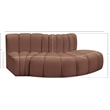 Bowery Hill Contemporary Cognac Vegan Leather Modular Sectional