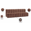 Bowery Hill Contemporary Cognac Vegan Leather Modular Sectional