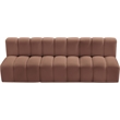 Bowery Hill Contemporary Cognac Vegan Leather Modular Sectional