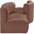 Bowery Hill Contemporary Cognac Vegan Leather Modular Sectional