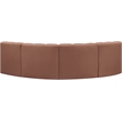 Bowery Hill Contemporary Cognac Vegan Leather Modular Sectional