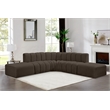 Bowery Hill Contemporary Brown Boucle Fabric Modular Sectional