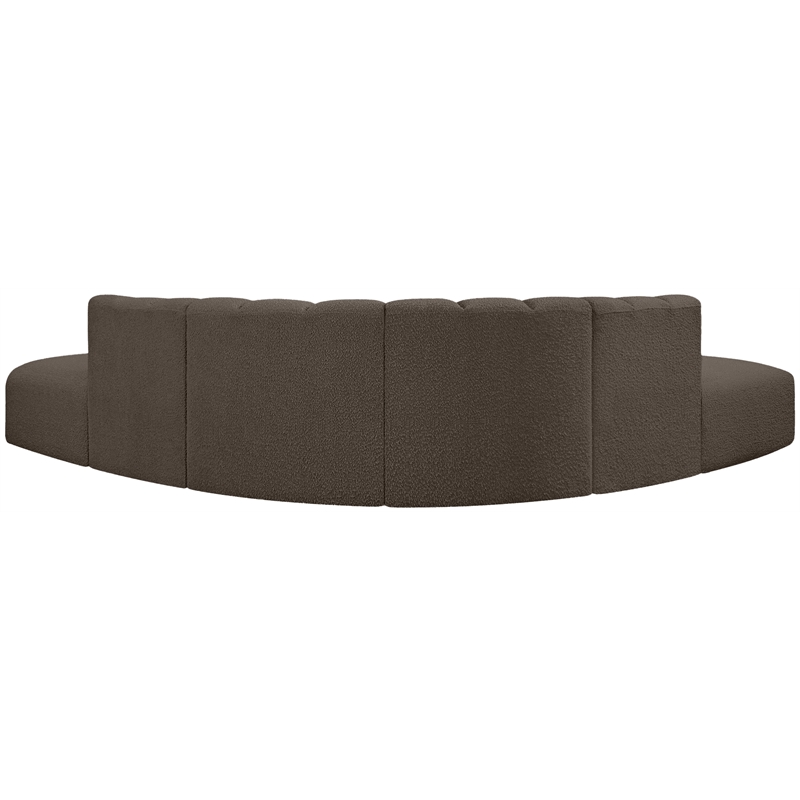 Bowery Hill Contemporary Brown Boucle Fabric Modular Sectional