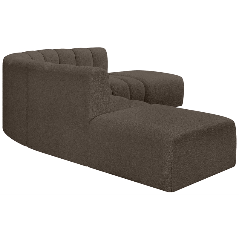 Bowery Hill Contemporary Brown Boucle Fabric Modular Sectional