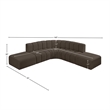 Bowery Hill Contemporary Brown Boucle Fabric Modular Sectional