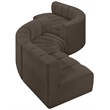 Bowery Hill Contemporary Brown Boucle Fabric Modular Sectional