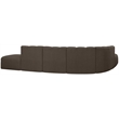 Bowery Hill Contemporary Brown Boucle Fabric Modular Sectional