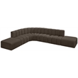 Bowery Hill Contemporary Brown Boucle Fabric Modular Sectional