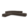 Bowery Hill Contemporary Brown Boucle Fabric Modular Sectional