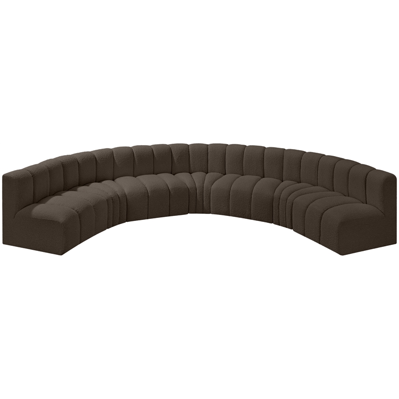 Bowery Hill Contemporary Brown Boucle Fabric Modular Sectional