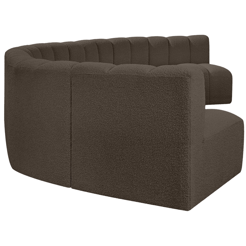 Bowery Hill Contemporary Brown Boucle Fabric Modular Sectional