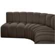 Bowery Hill Contemporary Brown Boucle Fabric Modular Sectional