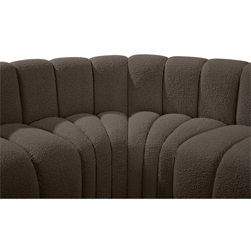Bowery Hill Contemporary Brown Boucle Fabric Modular Sectional