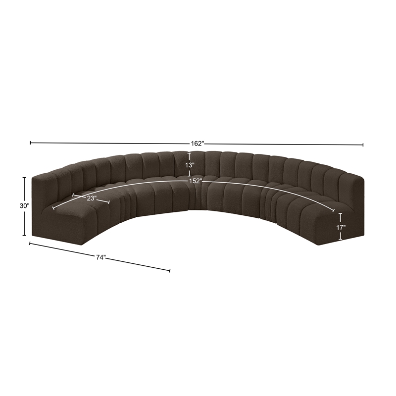 Bowery Hill Contemporary Brown Boucle Fabric Modular Sectional