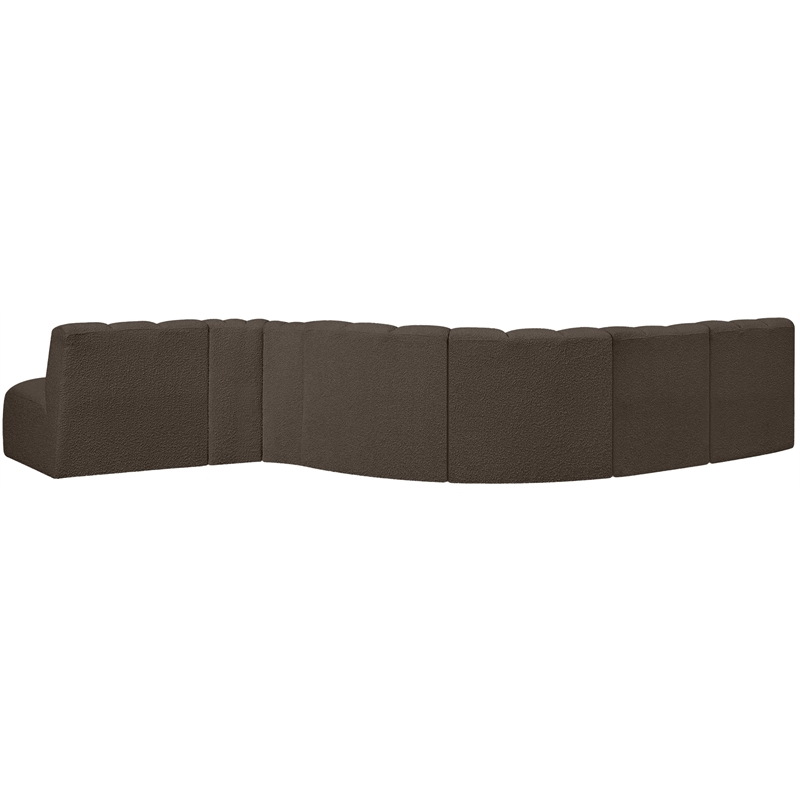 Bowery Hill Contemporary Brown Boucle Fabric Modular Sectional