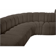 Bowery Hill Contemporary Brown Boucle Fabric Modular Sectional