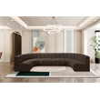 Bowery Hill Contemporary Brown Boucle Fabric Modular Sectional